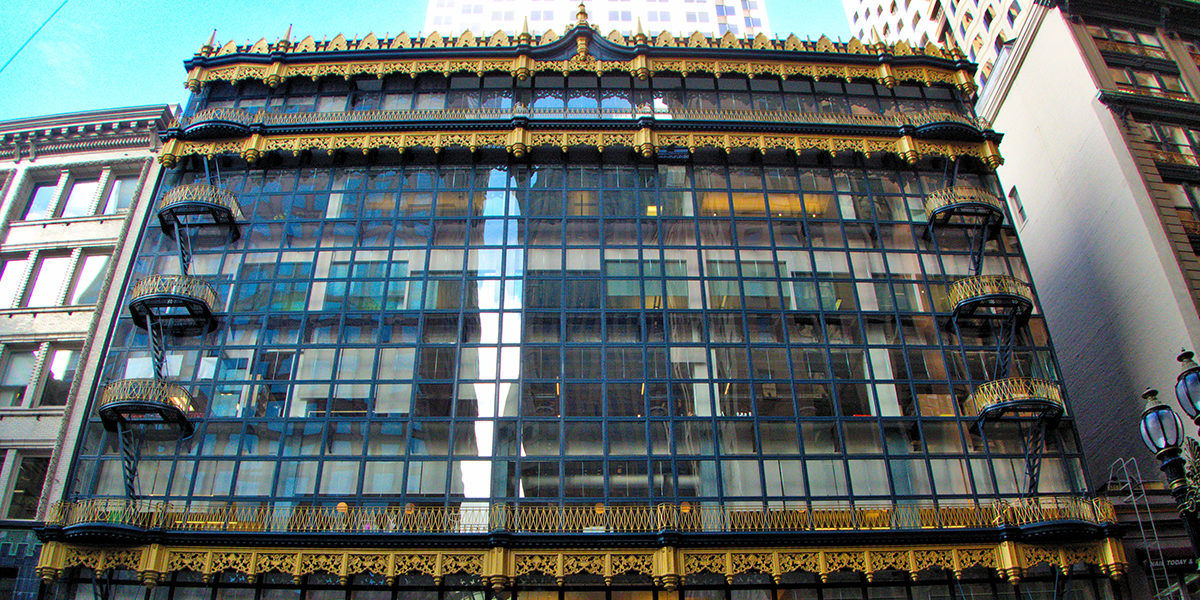 Photo of the Hallidie Building in San Francisco